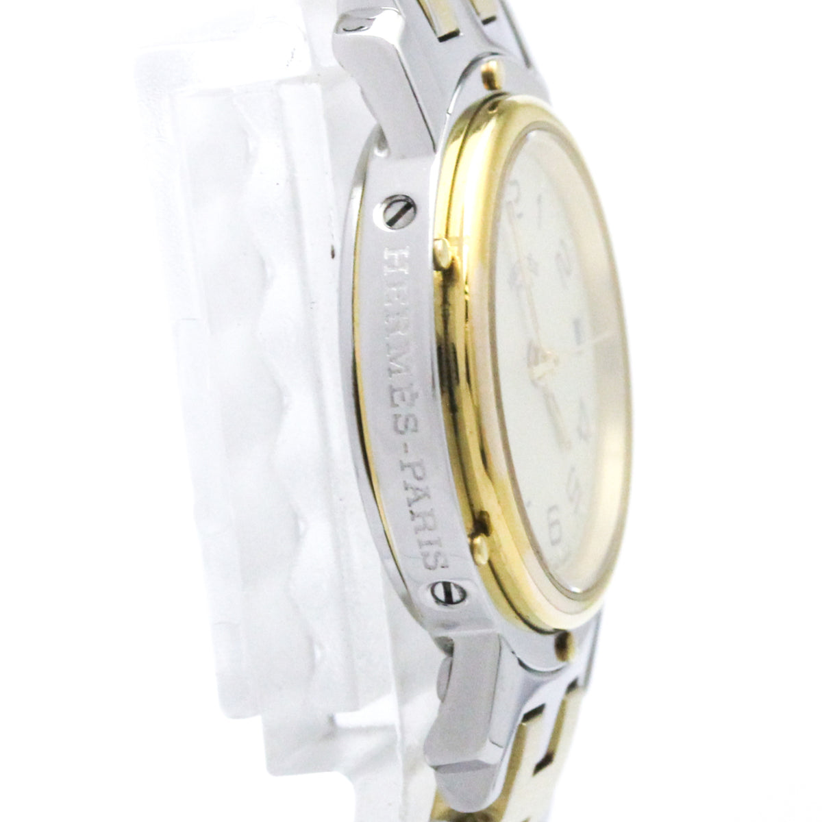 Hermes Clipper Quartz Stainless Steel And Plated Metal Watch (Pre-Owned)