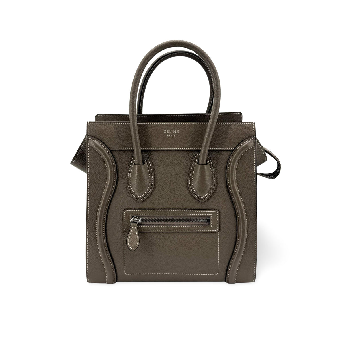Celine Luggage Grainy Leather Brown Leather Handbag (Pre-Owned)