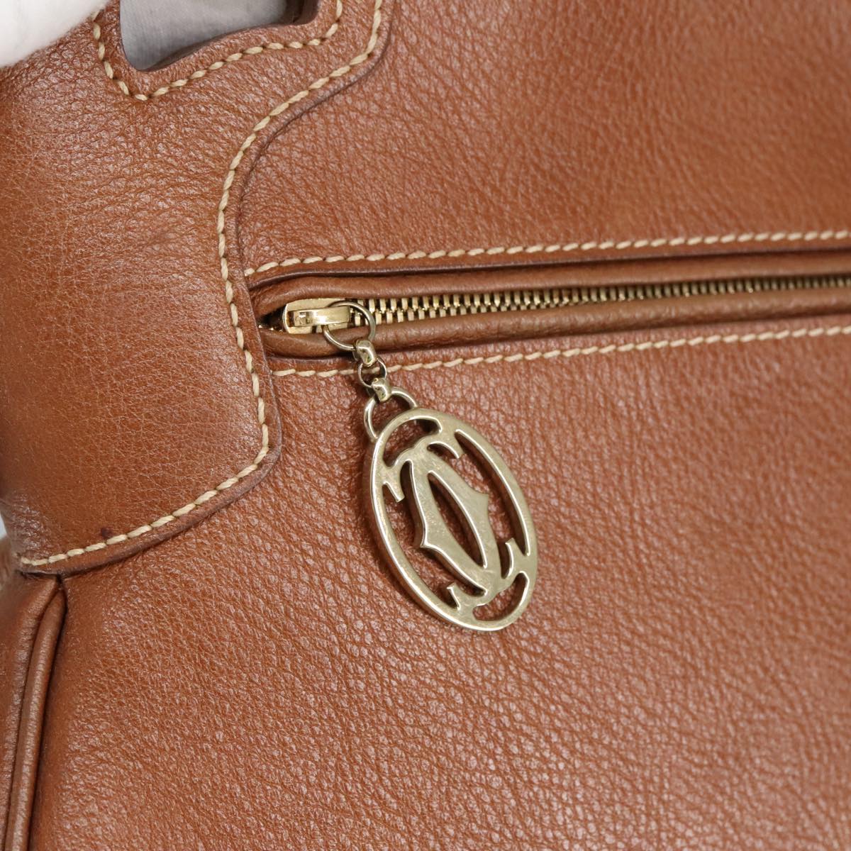 Cartier Must De Cartier Brown Leather Handbag (Pre-Owned)