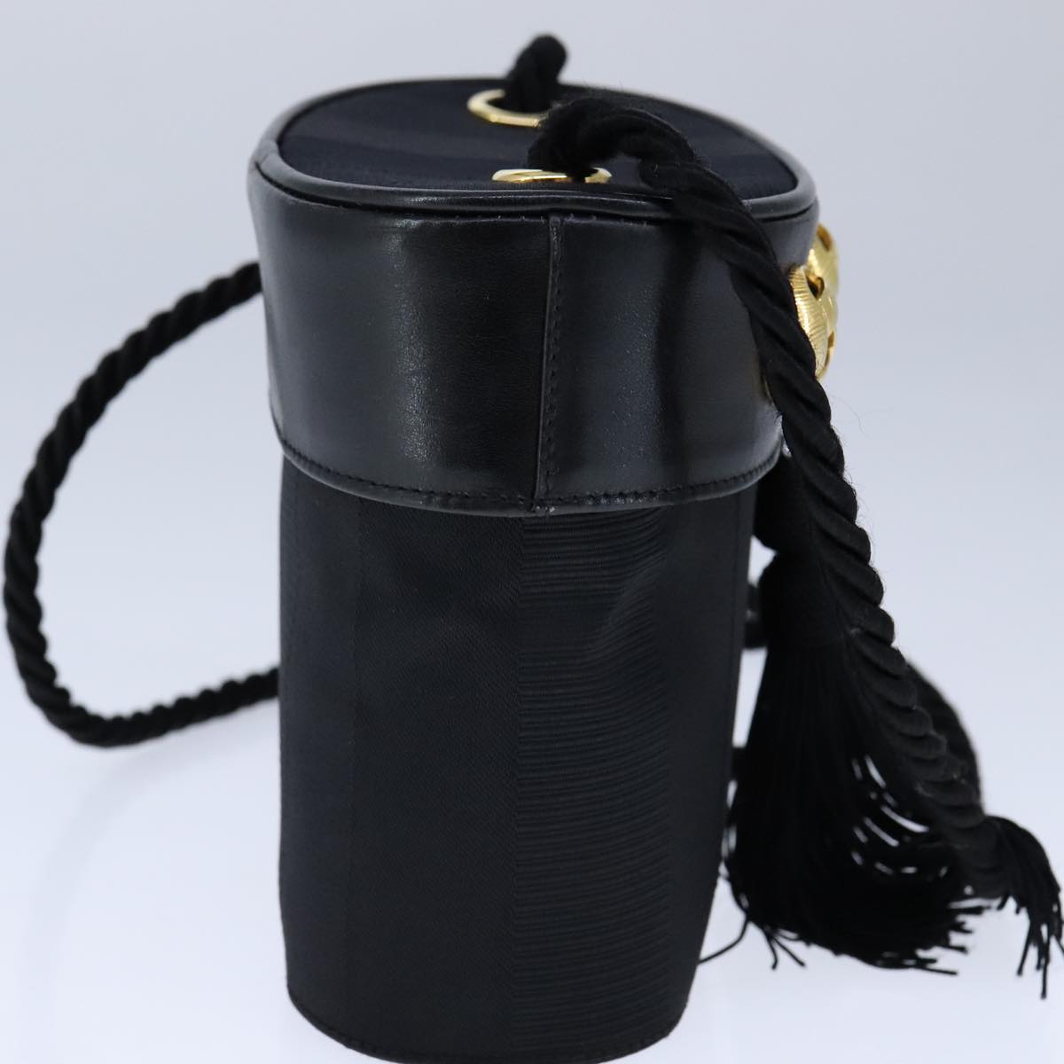 Salvatore Ferragamo Black Canvas Shoulder Bag (Pre-Owned)