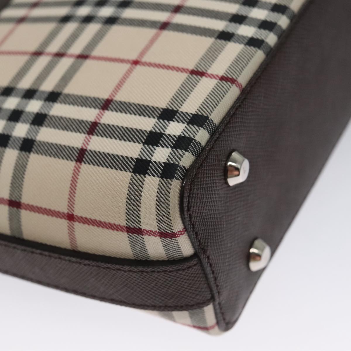Burberry Nova Check Beige Canvas Shoulder Bag (Pre-Owned)
