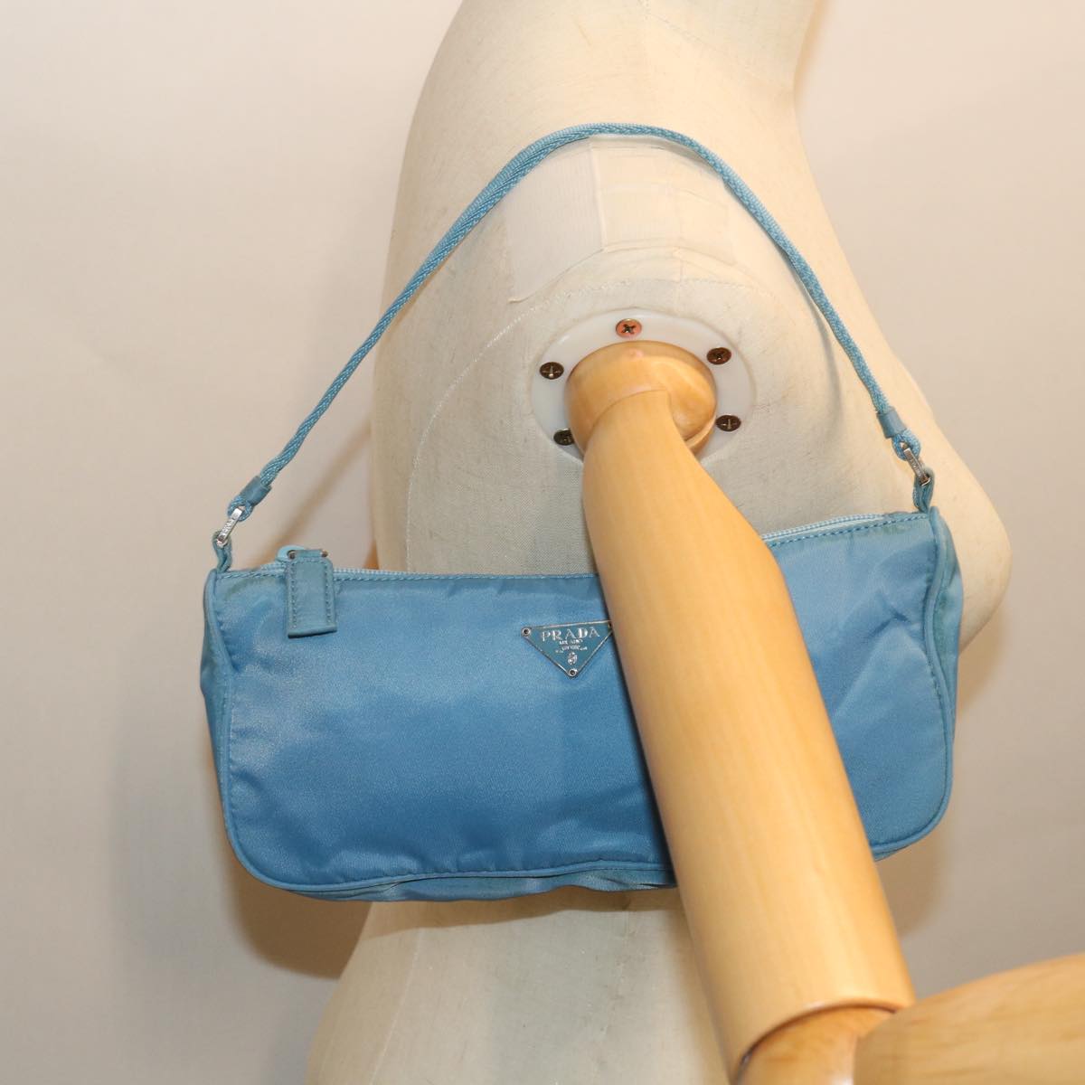 Prada Tessuto Blue Synthetic Shoulder Bag (Pre-Owned)