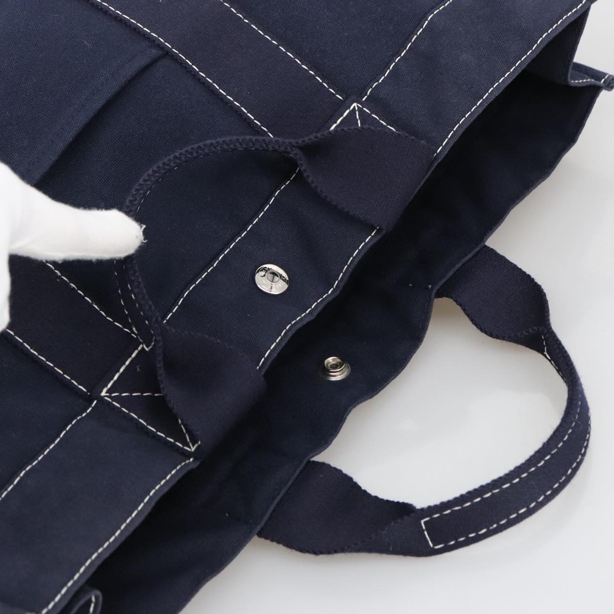 Hermès Herline Navy Canvas Tote Bag (Pre-Owned)
