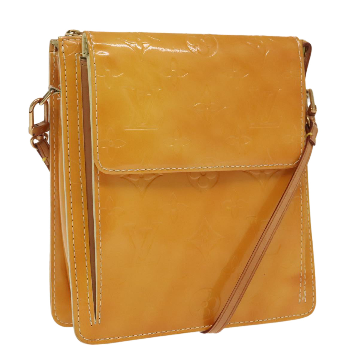 Louis Vuitton Mott Yellow Patent Leather Shoulder Bag (Pre-Owned)