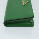 Prada Vitello Move Keychain Green Leather Shoulder Bag (Pre-Owned)