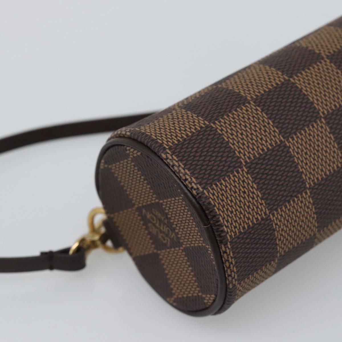 Louis Vuitton Papillon Pochette Damier Ebene Brown Canvas Clutche & Pouche Bag (Pre-Owned)
