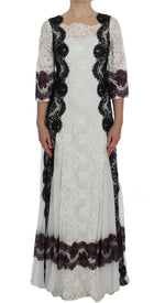 Dolce & Gabbana Floral Lace Silk Blend Maxi Women's Dress