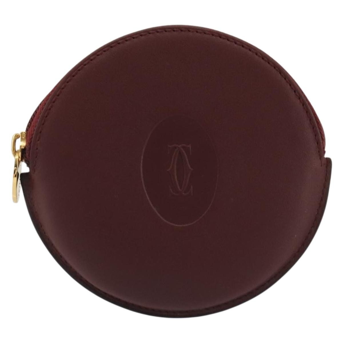 Cartier Must De Cartier Leather Burgundy Leather Wallets Accessory (Pre-Owned)