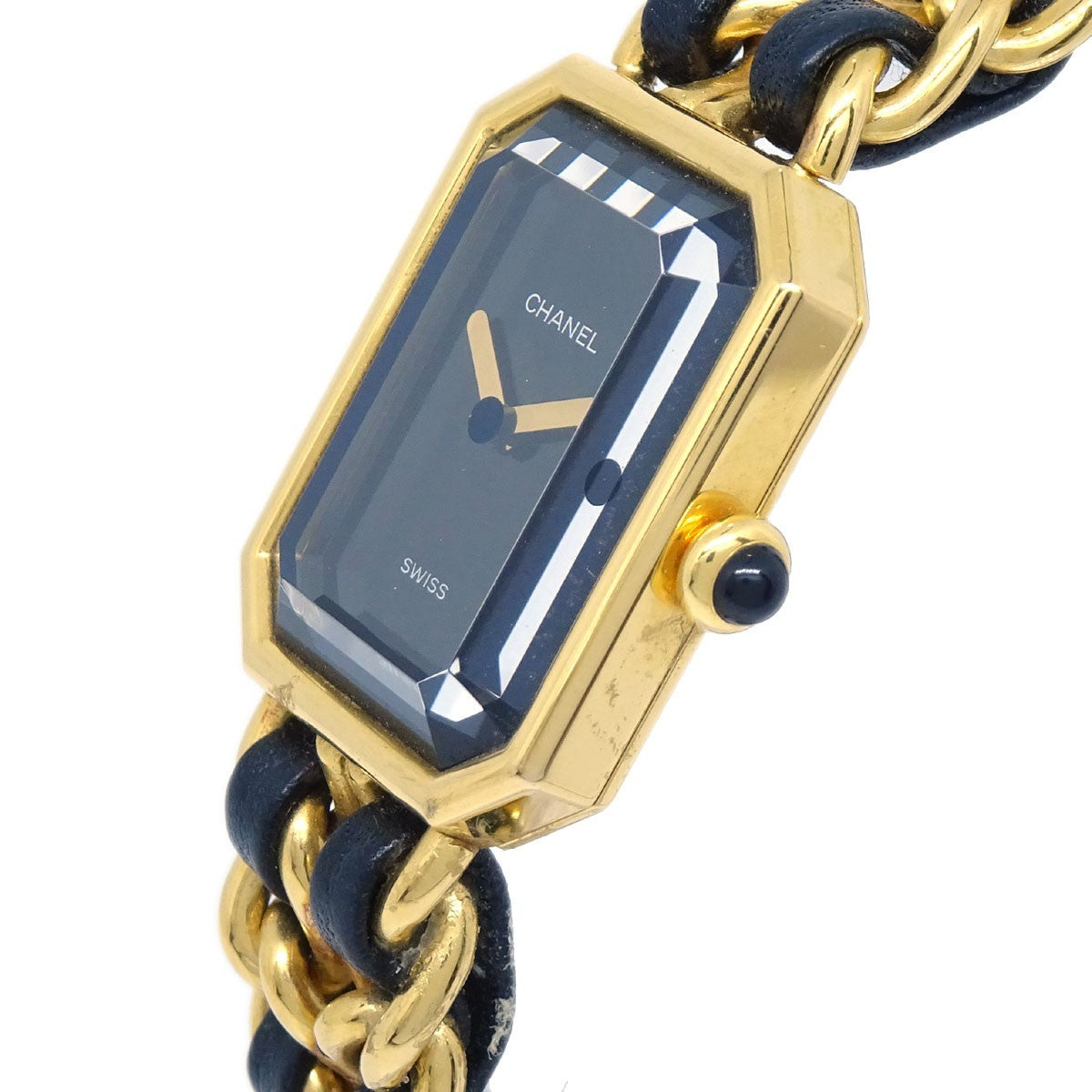 Chanel Premiere Rock Quartz Plated Metal And Leather Watch (Pre-Owned)