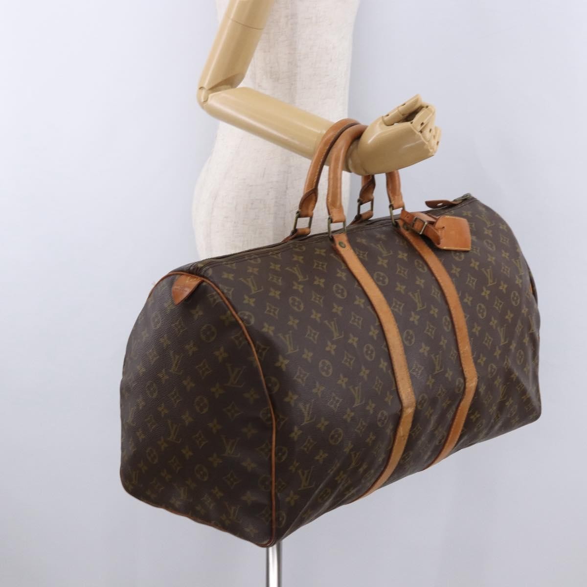 Louis Vuitton Keepall Monogram Brown Canvas Travel Bag Bag (Pre-Owned)