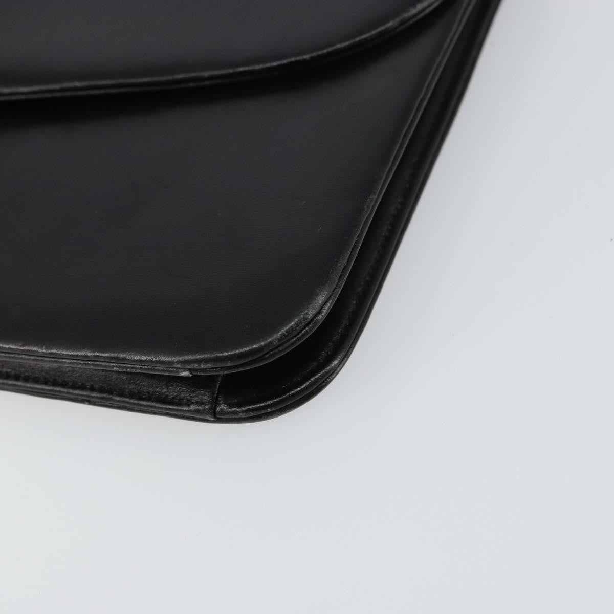 Christian Dior Vintage Chain Flap Leather Black Leather Shoulder Bag Bag (Pre-Owned)