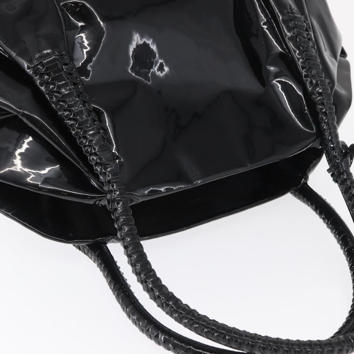 Salvatore Ferragamo Gancini Tote Patent Leather Black Patent_Leather Tote Bag Bag (Pre-Owned)