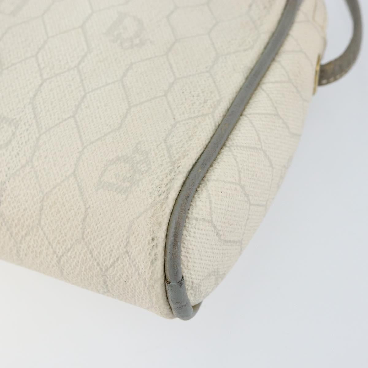 Christian Dior Vintage Honeycomb Zip Coated Canvas White Canvas Clutche & Pouche Bag (Pre-Owned)