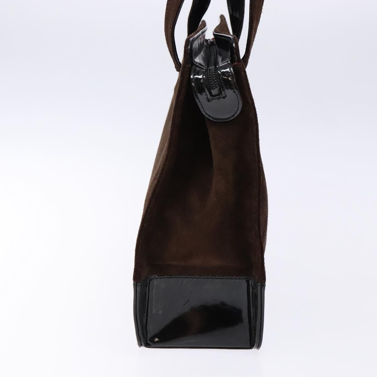 Chanel Vintage Logo Tote Suede Brown Suede Tote Bag Bag (Pre-Owned)