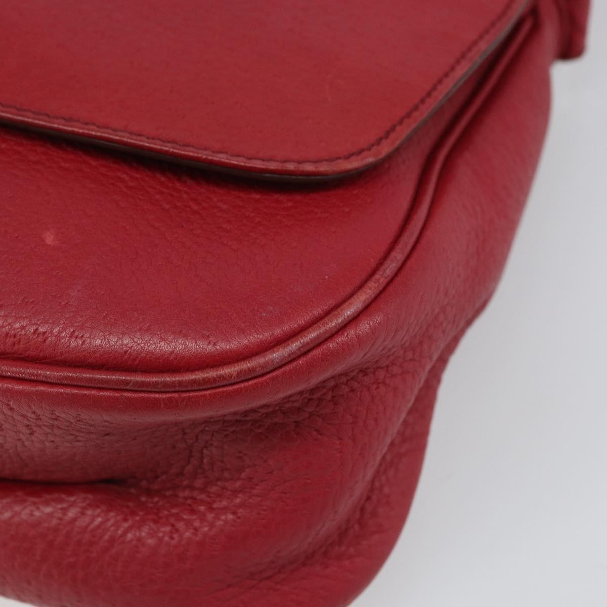 Salvatore Ferragamo Gancini Leather Red Leather Shoulder Bag Bag (Pre-Owned)