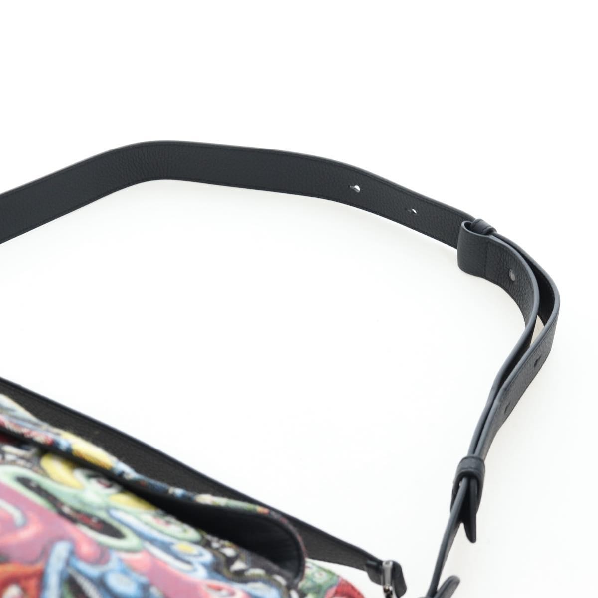 Christian Dior Kenny Scharf Saddle Soft Jacquard Printed Canvas Multicolour Canvas Handbag (Pre-Owned)