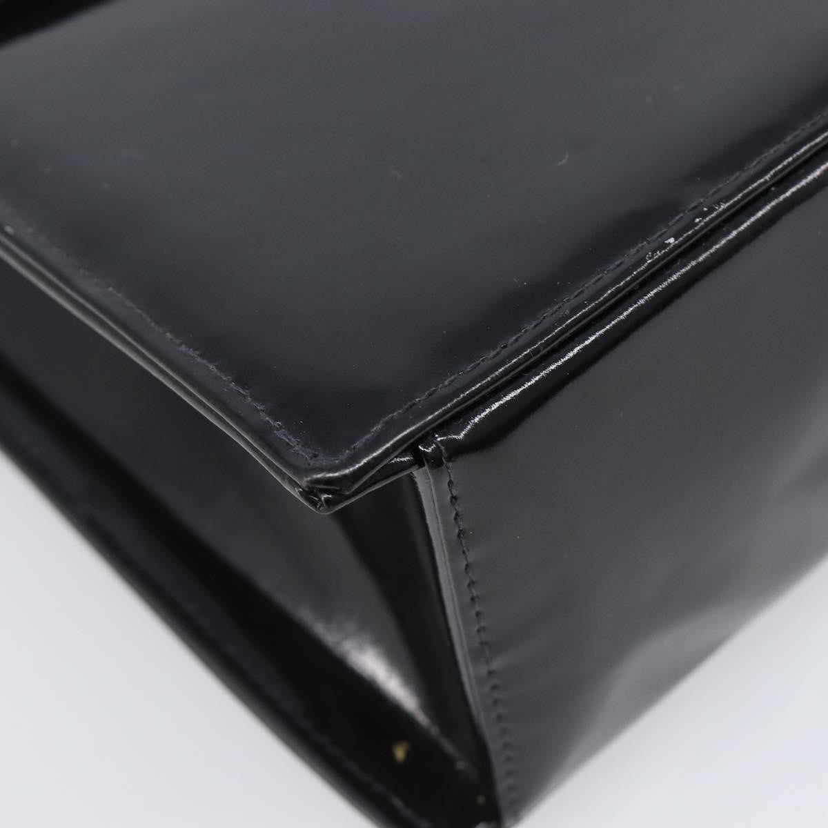 Chanel Chain Handle Leather Black Patent_Leather Tote Bag Bag (Pre-Owned)