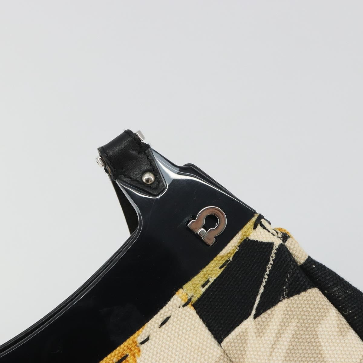 Salvatore Ferragamo Gancini Canvas Beige Canvas Crossbody Bag Bag (Pre-Owned)