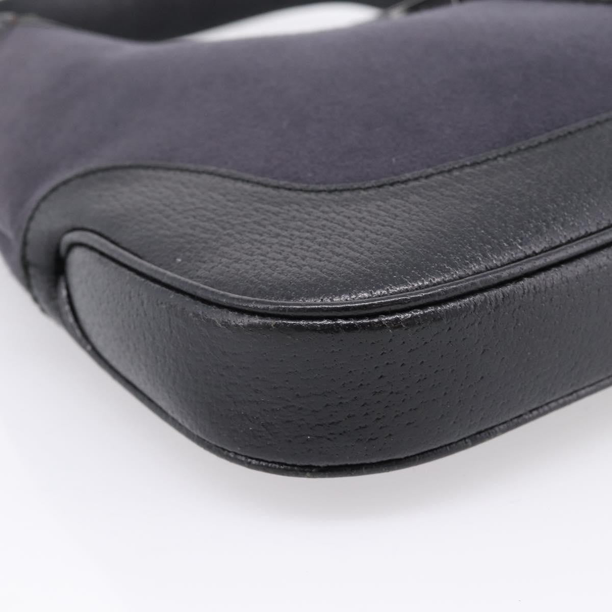 Gucci Vintage Jackie Shoulder Canvas And Leather Black Wool Handbag (Pre-Owned)