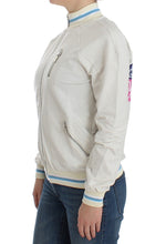 John Galliano White Mock Zip Cardigan Sweatshirt Women's Sweater