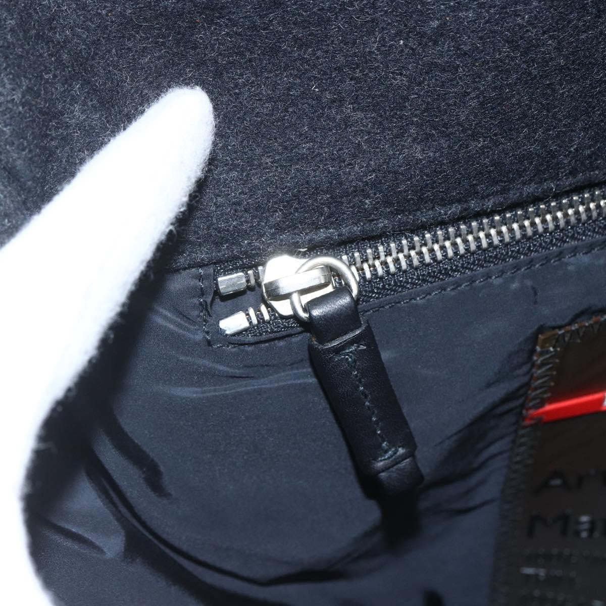 Prada Shoulder Wool Black Wool Shoulder Bag Bag (Pre-Owned)