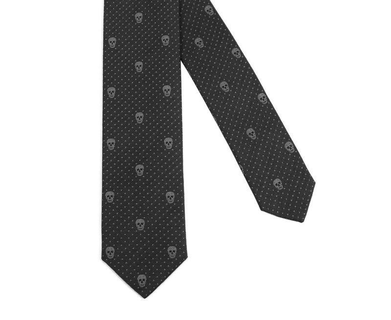 Alexander McQueen Men's Brown Skull Polka Dot Silk Tie 184303 2065 (5 Cm)