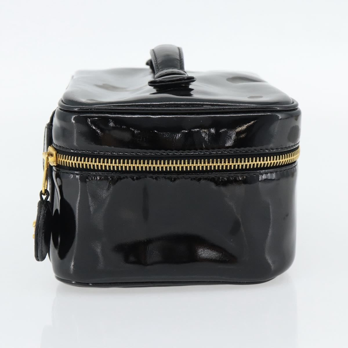 Chanel Vintage Timeless Cosmetic Case Patent Black Patent_Leather Handbag (Pre-Owned)