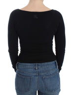 Ermanno Scervino Chic Cropped Black Wool-Cashmere Women's Sweater