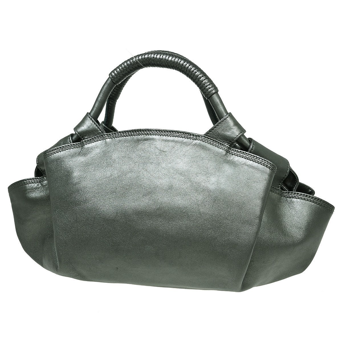 Loewe Aire Hobo Leather Gray Leather Handbag (Pre-Owned)