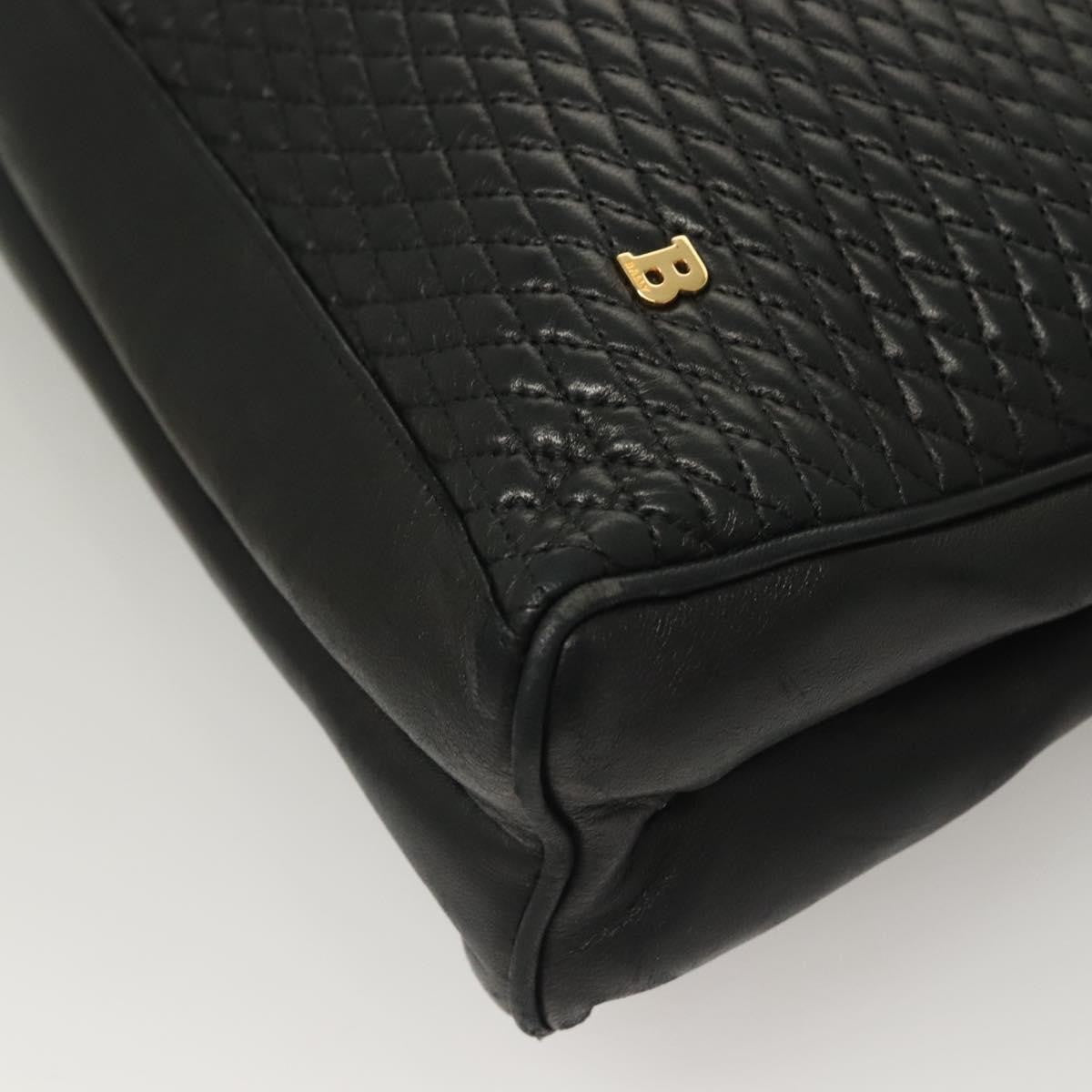 Bally Vintage Leather Black Leather Tote Bag Bag (Pre-Owned)