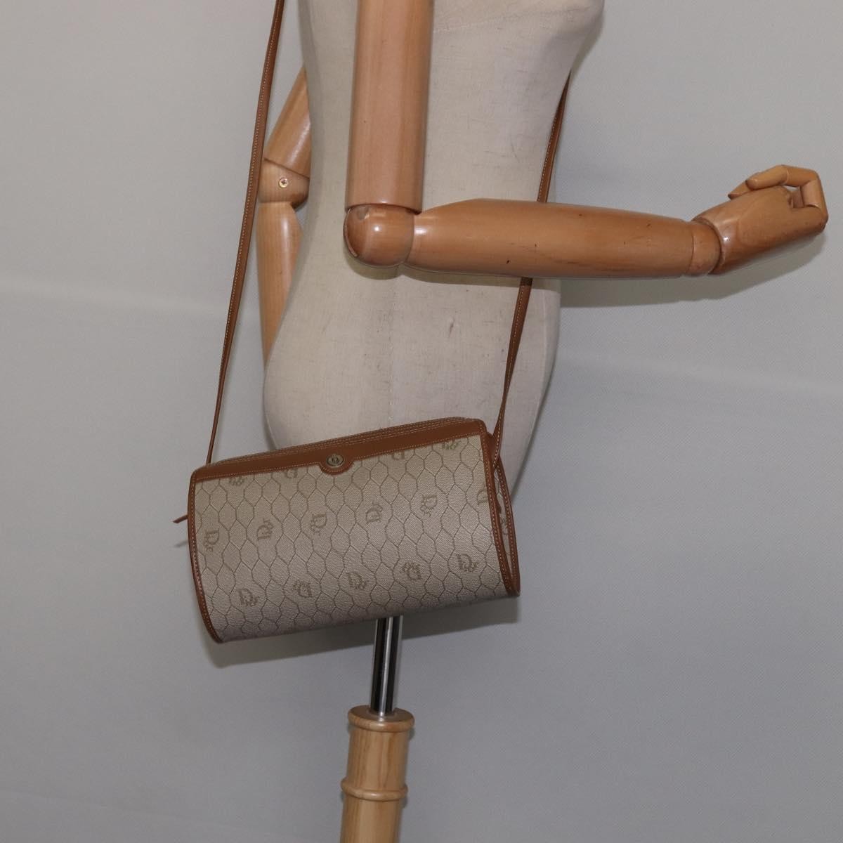 Christian Dior Vintage Honeycomb Canvas And Leather Beige Canvas Bag (Pre-Owned)