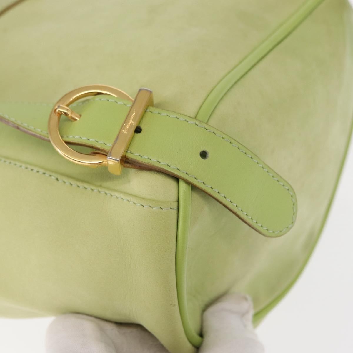 Salvatore Ferragamo Gancini Suede Green Suede Backpack Bag (Pre-Owned)