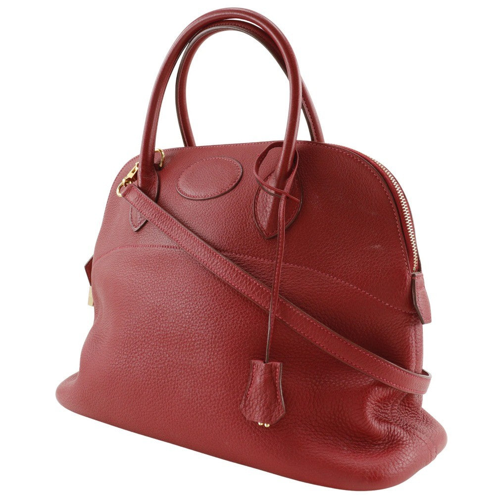 Hermes Bolide Clemence Red Leather Handbag (Pre-Owned)