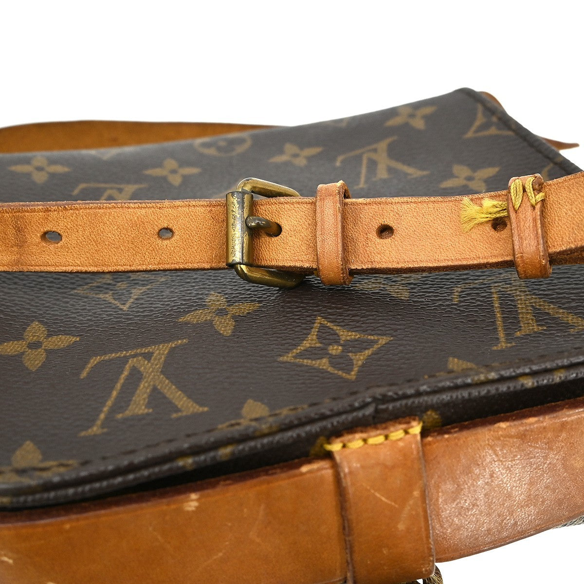 Louis Vuitton Cartouchiere Monogram Brown Canvas Shoulder Bag Bag (Pre-Owned)