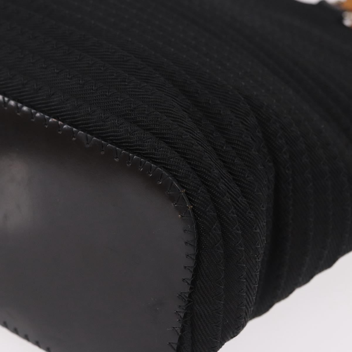 Gucci Vintage Bamboo Handle Canvas Black Canvas Tote Bag Bag (Pre-Owned)