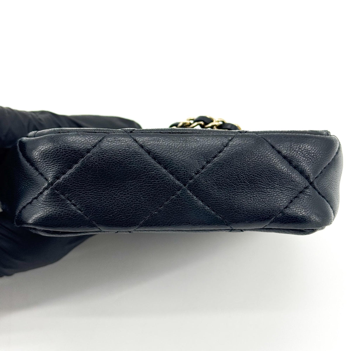 Chanel Cc Square Clutch With Chain Quilted Lambskin Black Leather Clutche & Pouche Bag (Pre-Owned)
