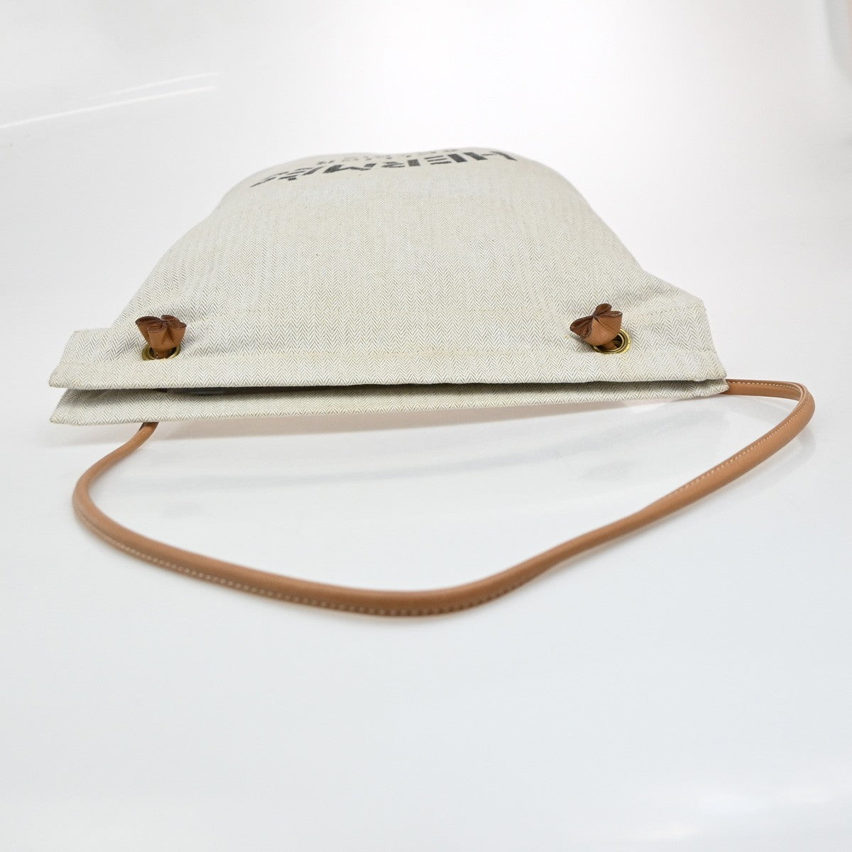 Hermes Aline Toile Beige Cotton Handbag (Pre-Owned)