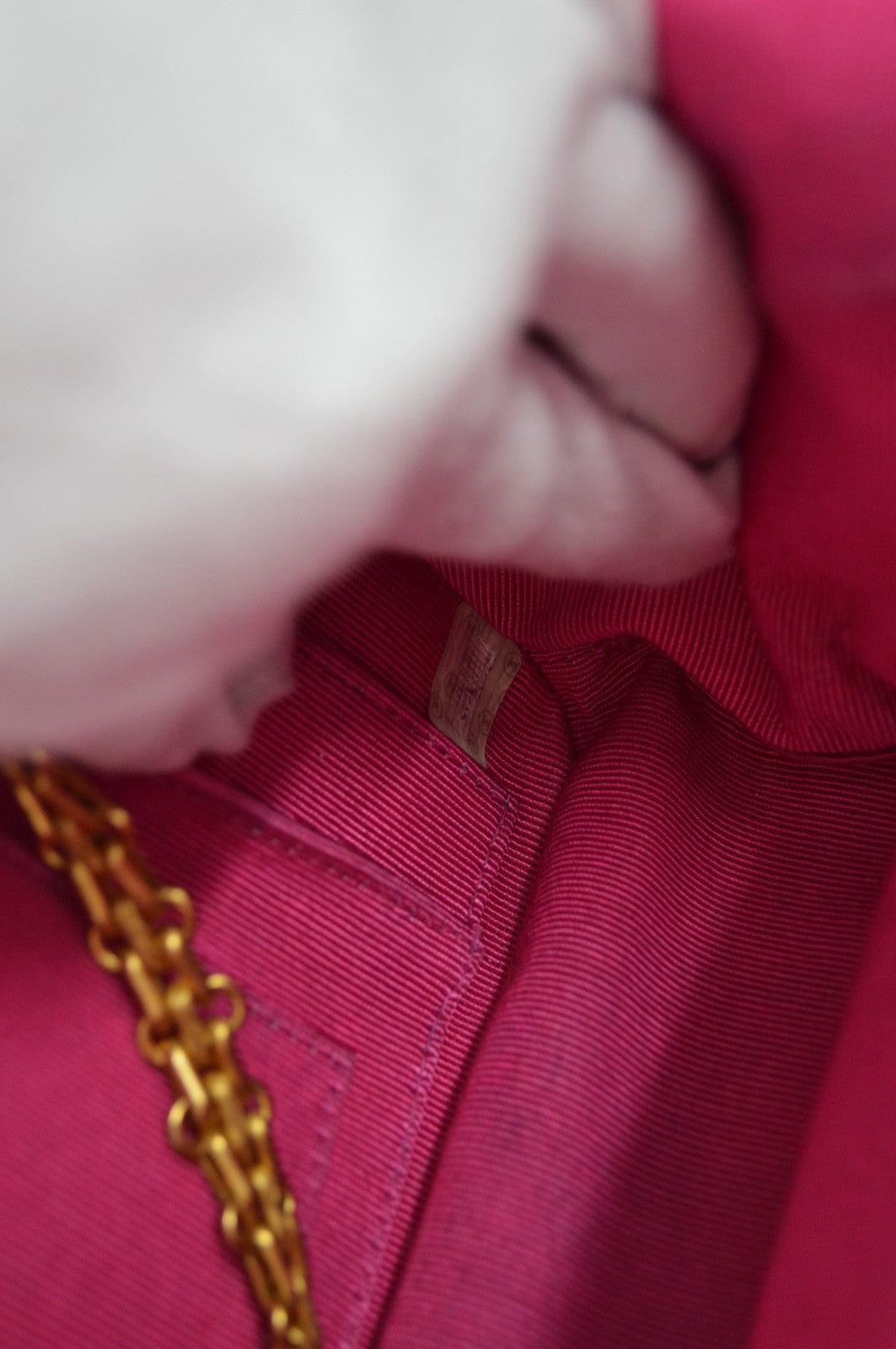 Chanel Vintage Mademoiselle Chain Zip Quilted Terry Cloth Pink Tweed Tote Bag Bag (Pre-Owned)