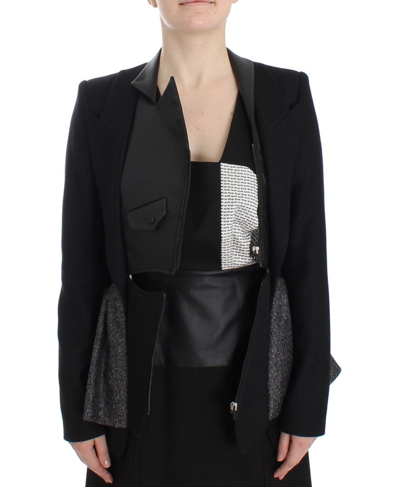 KAALE SUKTAE Elegant Monochrome Zippered Blazer Women's Jacket