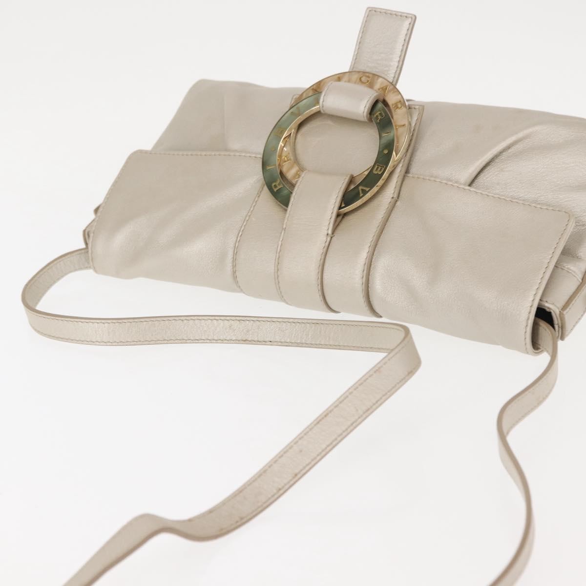 Bvlgari Chandra Flap Leather Silver Leather Bag (Pre-Owned)