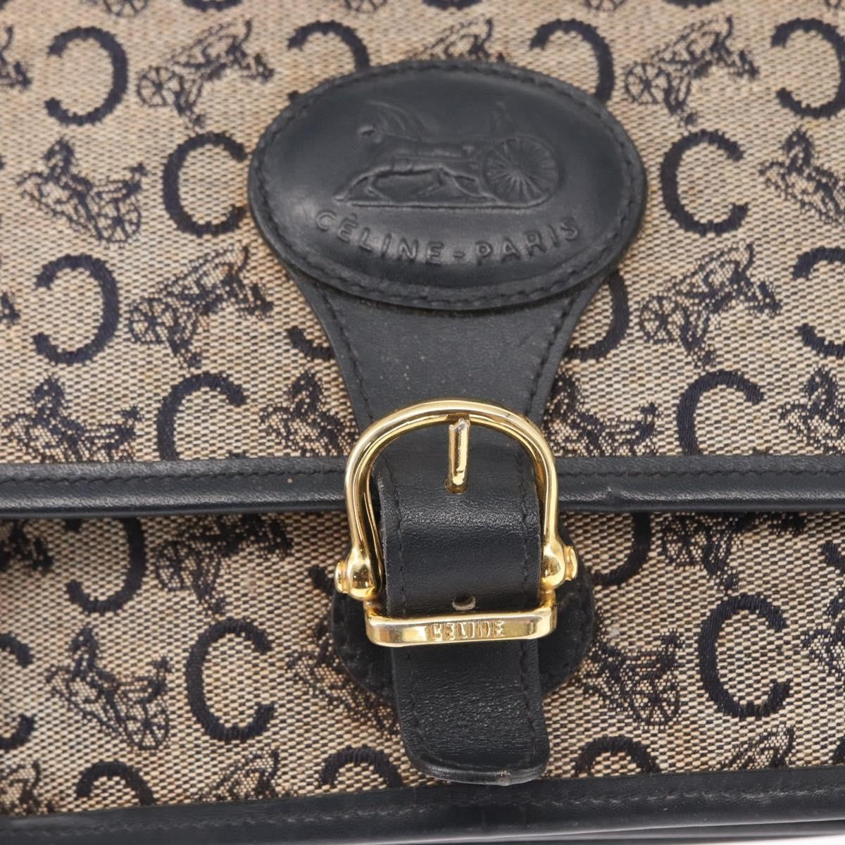 Celine C Sulky Canvas Navy Canvas Shoulder Bag Bag (Pre-Owned)
