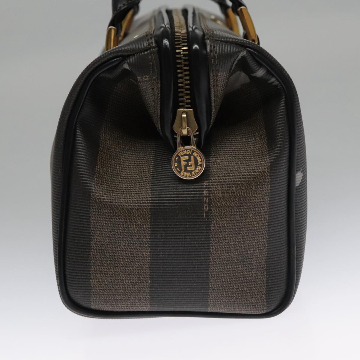 Fendi Pequin Brown Canvas Handbag (Pre-Owned)