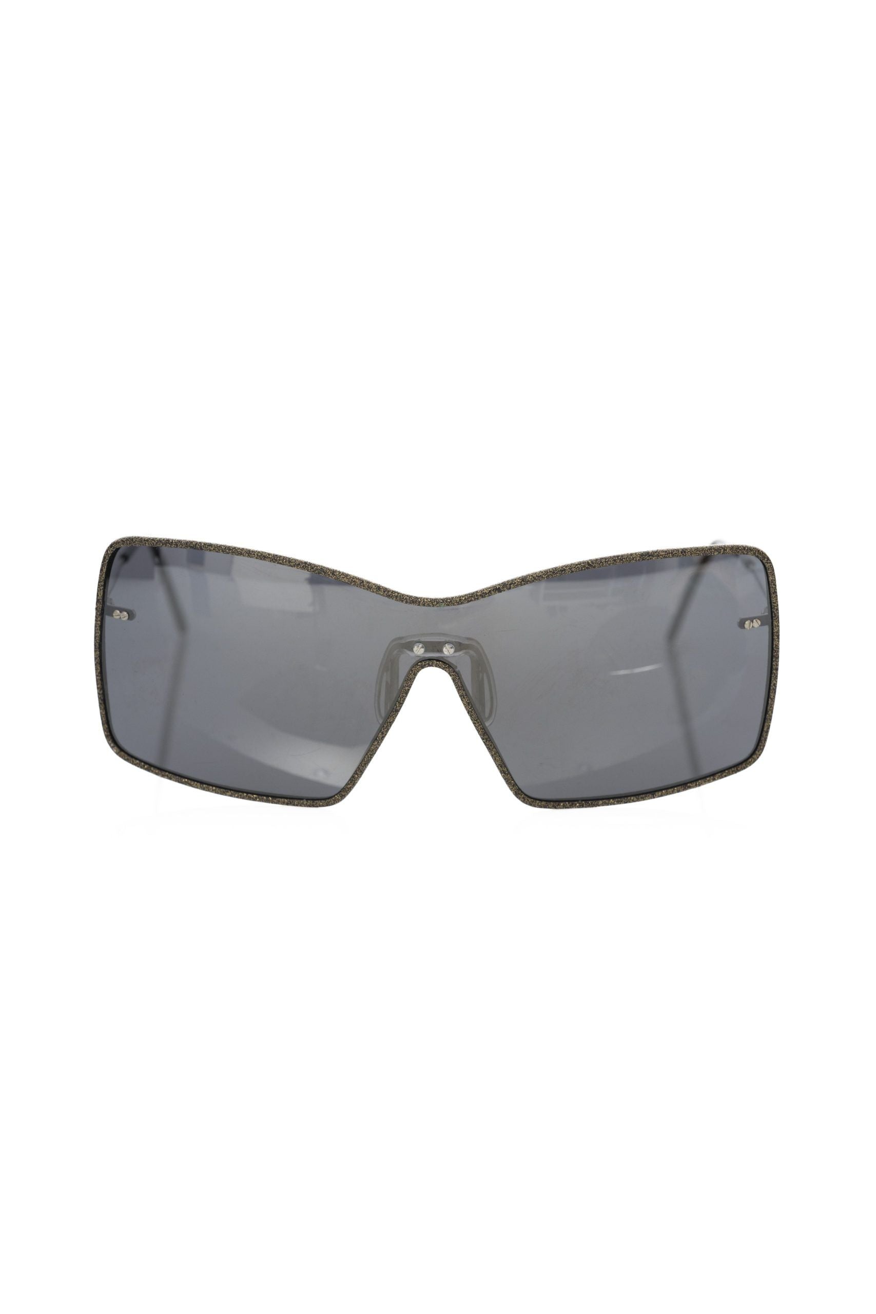 Frankie Morello Black Metallic Fiber Women Women's Sunglasses
