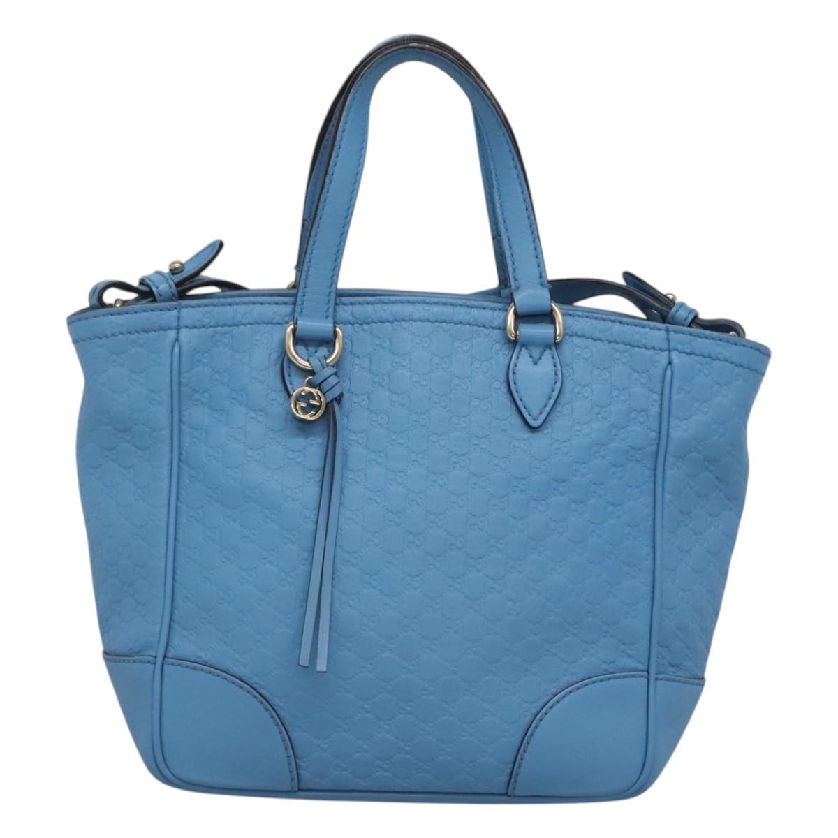 Gucci Bree Convertible Tote Microguccissima Leather Blue Leather Tote Bag Bag (Pre-Owned)