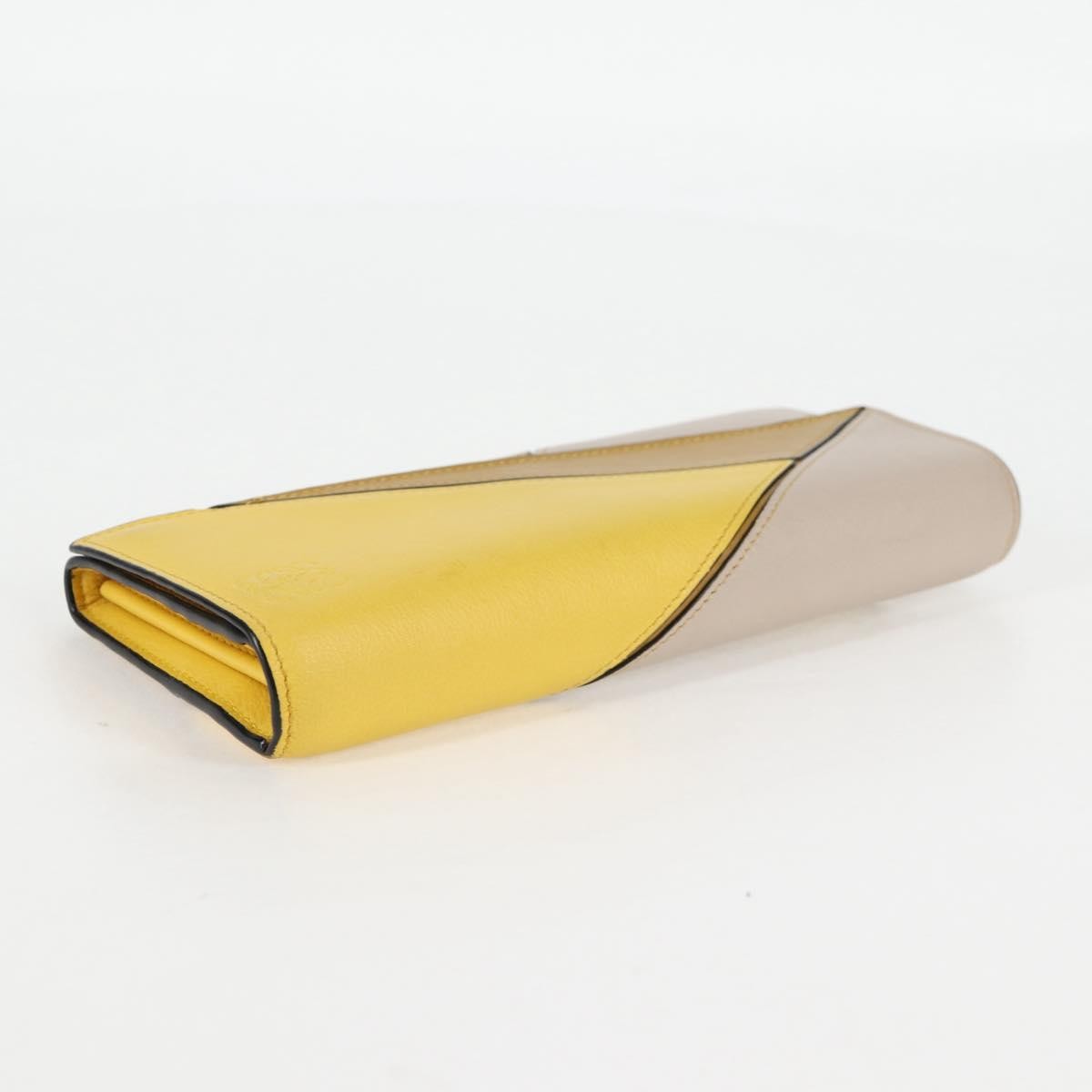 Loewe Puzzle Zip Leather Yellow Leather Wallets Accessory (Pre-Owned)