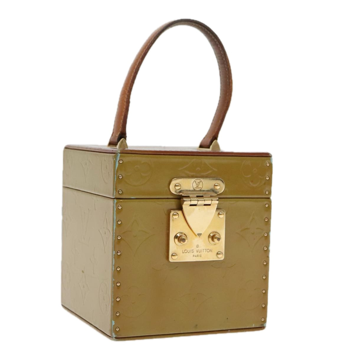 Louis Vuitton Bleecker Khaki Patent Leather Clutch Bag (Pre-Owned)