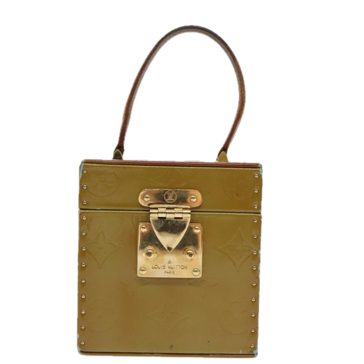 Louis Vuitton Bleecker Khaki Patent Leather Clutch Bag (Pre-Owned)