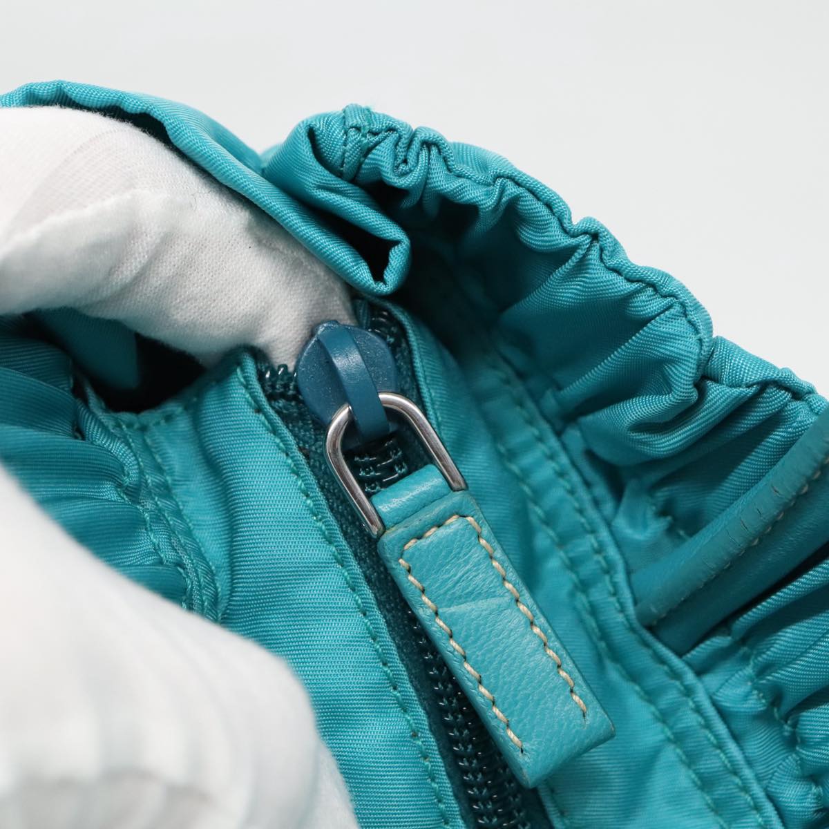 Prada Re-Nylon Turquoise Synthetic Handbag (Pre-Owned)