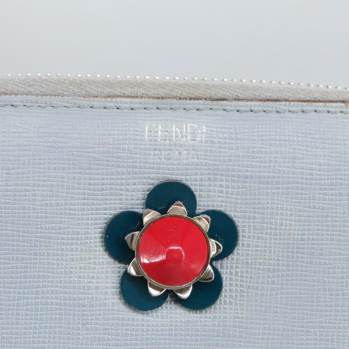 Fendi Continental Blue Leather Wallet  (Pre-Owned)