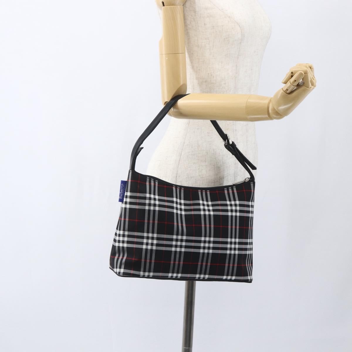 Burberry Nova Check Nylon Black Nylon Handbag (Pre-Owned)